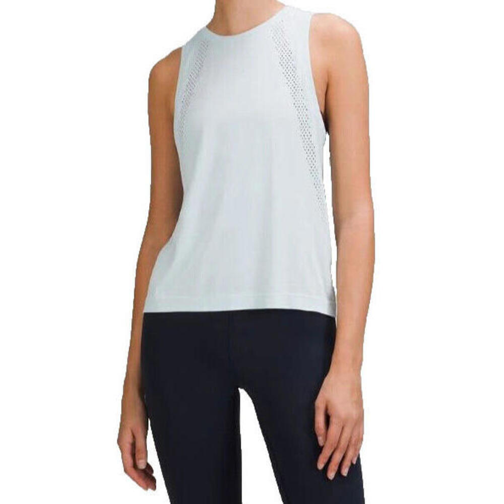 Lululemon Women's 4 Powder Blue Train to Be Tank Top Activewear Sleeveless Shirt